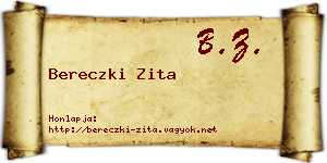 Bereczki Zita névjegykártya