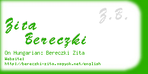 zita bereczki business card